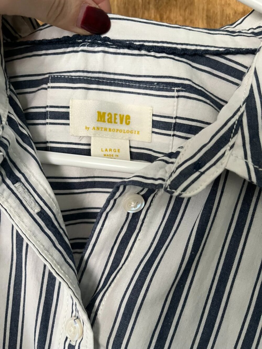 Anthropologie | Maeve Bennet Oversized Buttondown Shirt | Large, 100% Cotton - Picture 4 of 6